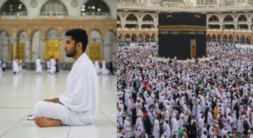 2 difference images one for the group umrah and other is private umrah
