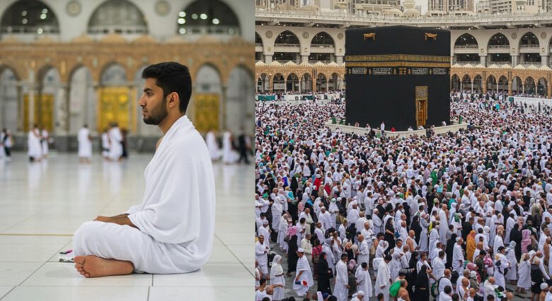2 difference images one for the group umrah and other is private umrah