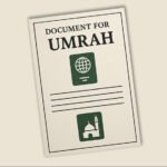 In this image is a document is available showing the which documents need for the Umrah travel from USA to Makkah